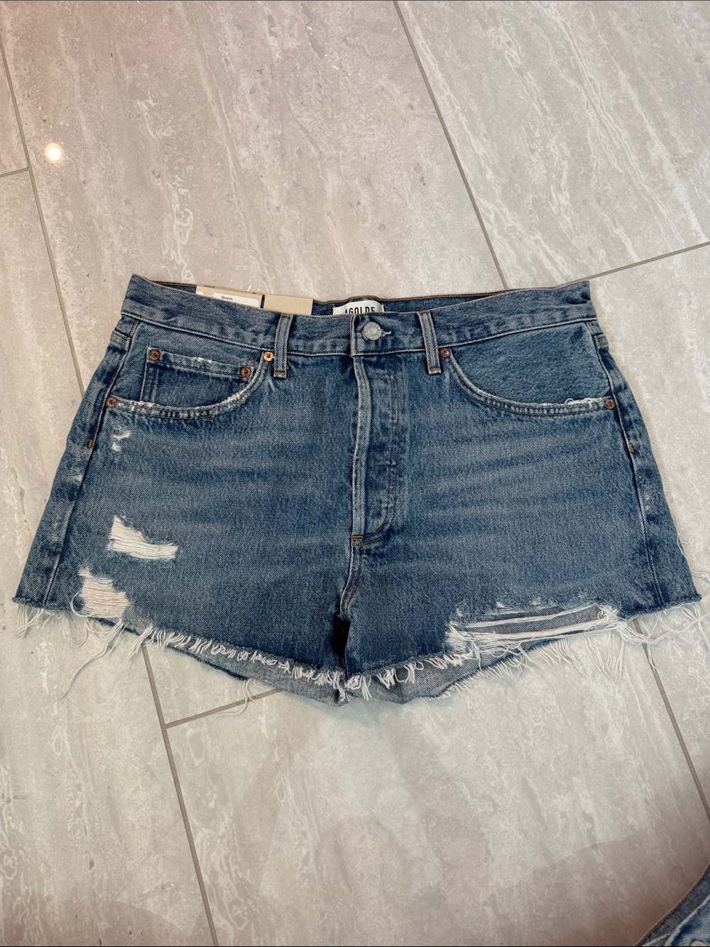 Agolde Size 29 NWT - Women's Distressed Denim Shorts - Blue